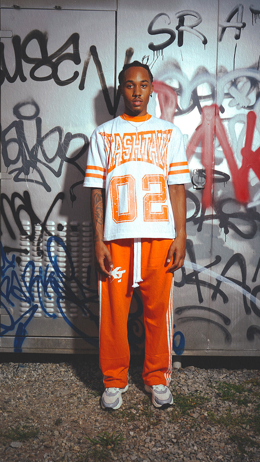 Oversized KT '02' Jersey Style Shirt - Orange